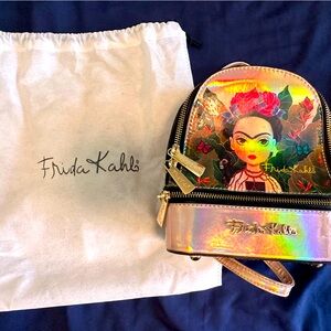 Holographic Frida Kahlo mini backpack